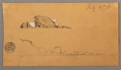Rajz, Két jéghegy, 1859. július 4. alkotó: Frederic Edwin Church
