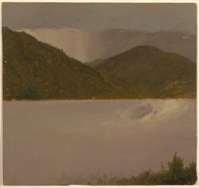 Rajz, Két felhő és hegycsúcs tanulmány, 1865. augusztus alkotó: Frederic Edwin Church