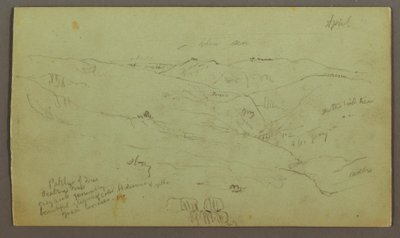 Rajz, Valley, április, valószínűleg 1868 alkotó: Frederic Edwin Church