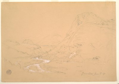 Rajz, Guaranda melletti völgy, 1857. június 3. alkotó: Frederic Edwin Church