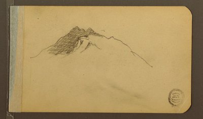 Rajz, völgy; hátoldal: hegycsúcs, 1889 alkotó: Frederic Edwin Church