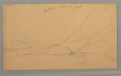 Rajz, Völgy a Vallais felől, talán 1868 alkotó: Frederic Edwin Church