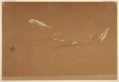Rajz, völgy "Golling mellett", Ausztria, 1868. augusztus 5. alkotó: Frederic Edwin Church