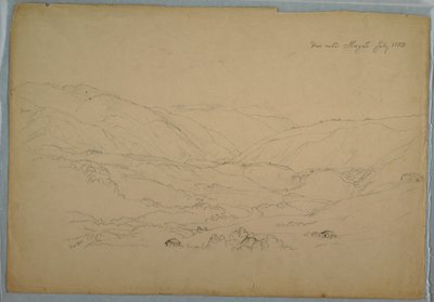 Rajz, Ibagué melletti völgy, Kolumbia, 1853. július alkotó: Frederic Edwin Church
