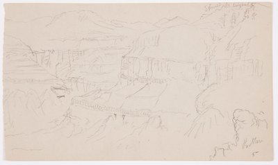 Rajz, El Jemen völgye, 1868. február 20. alkotó: Frederic Edwin Church