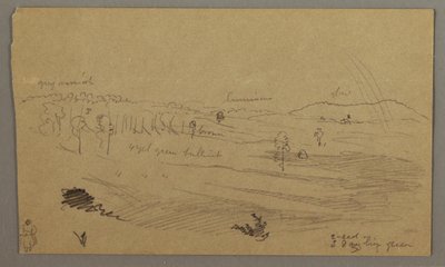 Rajz, Völgy, szivárvány, valószínűleg 1865-66 alkotó: Frederic Edwin Church