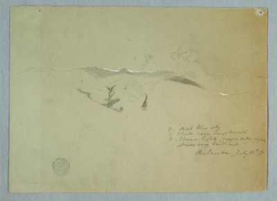 Rajz, Völgyek és hóval borított hegyoldalak, Riobamba, Ecuador, 1857. július 13. alkotó: Frederic Edwin Church