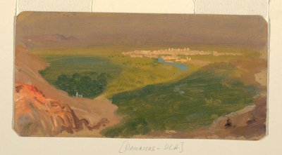 Rajz, Látkép Damaszkusz felé, Szíria, 1868. április 24-május 16. alkotó: Frederic Edwin Church