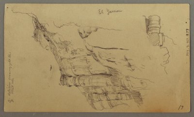 Rajz, Wady el-Arabah-i kilátás, február 20., valószínűleg 1868 alkotó: Frederic Edwin Church
