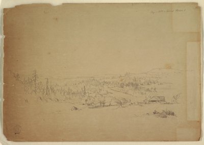Rajz, Kilátás a kanadai Grand Manan-szigetről a tengerre, 1851 szeptembere alkotó: Frederic Edwin Church