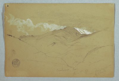 Rajz, Kilátás a Chimborazo hegy keleti oldaláról, Ecuador, 1857. június 3. alkotó: Frederic Edwin Church