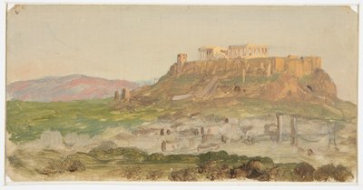 Rajz, Az Akropolisz látképe délről, Athén, 1869. április alkotó: Frederic Edwin Church