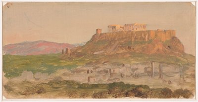 Rajz, Az Akropolisz látképe délről, Athén, 1869. április alkotó: Frederic Edwin Church