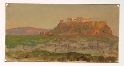 Rajz, Az Akropolisz látképe délről, Athén, 1869. április alkotó: Frederic Edwin Church