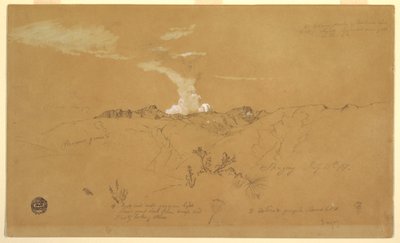 Rajz, vulkán, Sangay, 1857. július 11. alkotó: Frederic Edwin Church