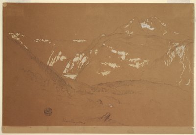 Rajz, Watxmann, a Königssee és a Schönfeld Spitze..., 1868. június-július alkotó: Frederic Edwin Church