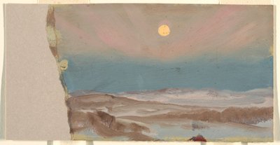 Rajz, Téli tájkép teliholddal, 1870-80 alkotó: Frederic Edwin Church
