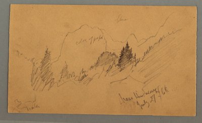 Rajz, Erdős hegycsúcsok, 1868. július 27. alkotó: Frederic Edwin Church