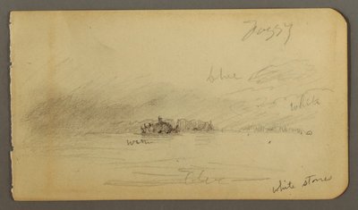 Rajz, Erdős part ködben, valószínűleg 1878 alkotó: Frederic Edwin Church