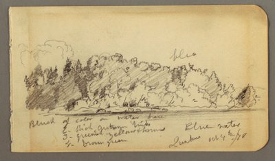 Rajz, Erdős part, víz, 1878 alkotó: Frederic Edwin Church