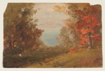 Rajz, Őszi erdei tájkép (Hudson, New York vagy Maine), 1860-70 alkotó: Frederic Edwin Church