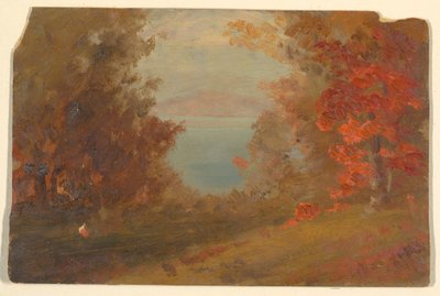 Rajz, Őszi erdei tájkép (Hudson, New York vagy Maine), 1860-70 alkotó: Frederic Edwin Church