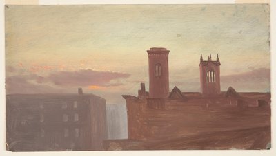 Housetops at Dawn, 10th Street, New York, NY alkotó: Frederic Edwin Church