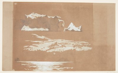 Jéghegyek a St. John-fok közelében és a Gull Island, Newfoundland alkotó: Frederic Edwin Church