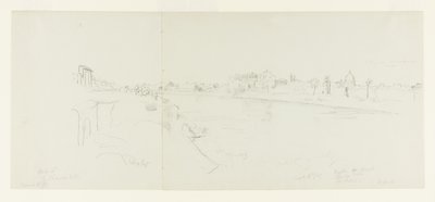 Róma tájképe a Tiberis folyó partjáról, az Angyalvár, a Claude-villa és a Szent Péter-bazilika távoli látképeivel, 1. rész alkotó: Frederic Edwin Church