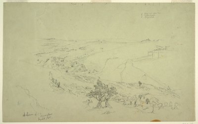 Siloam és Jeruzsálem, a falak délkeleti sarka az Olajfák hegyéről nézve [Jeruzsálem és Silwan, Kelet-Jeruzsálem, Izrael] alkotó: Frederic Edwin Church