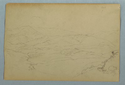Vázlatok a növényekről és a teraszt határoló korlát egy részéről a Guarandában, Ecuadorban alkotó: Frederic Edwin Church