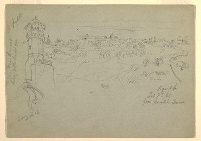 Kilátás a lyddai toronyra, Palesztina [Ramleh, Izrael] alkotó: Frederic Edwin Church