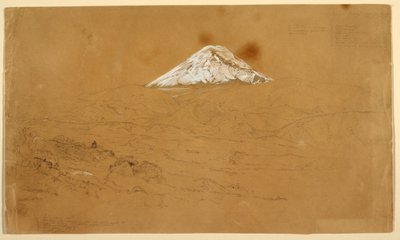 Kilátás a hóval borított Chimborazo-hegyre Guanojo és Guaranda közelében, Ecuadorban alkotó: Frederic Edwin Church