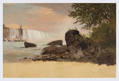 Kilátás a kanadai vízesésre és a Kecske-szigetre alkotó: Frederic Edwin Church