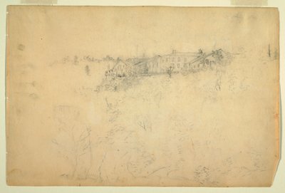 Kilátás a Catskill hegyi házra alkotó: Frederic Edwin Church