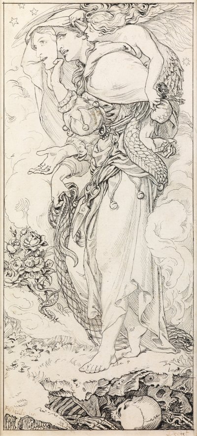 Ál a Mennybemenetele Kápolna számára (toll és tinta) alkotó: Frederic James Shields