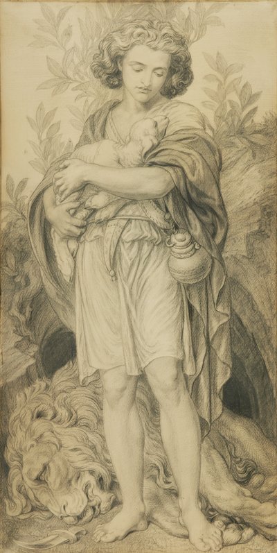 Sisterly Help (pencil on paper) alkotó: Frederic James Shields