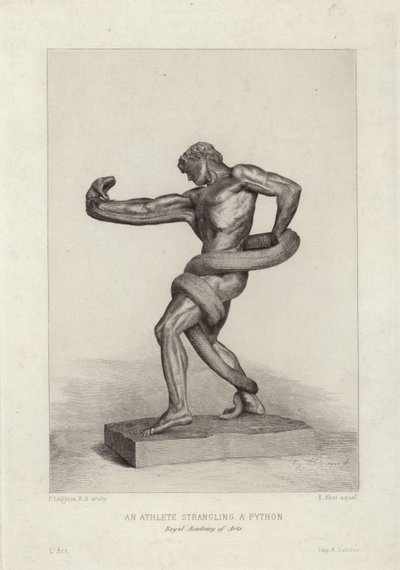 Egy sportoló megfojt egy Pythont alkotó: Frederic Leighton