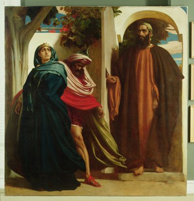 Jezabel és Ahab Met by Illés, 1862-3 alkotó: Frederic Leighton