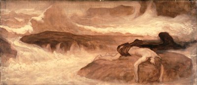 The Death of Leander, predella panel of The Last Watch of Hero alkotó: Frederic Leighton
