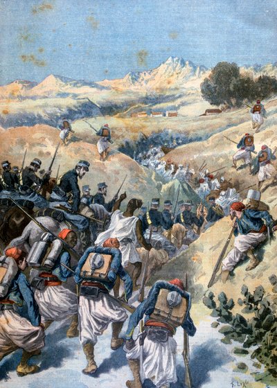 Csata a brigandokkal, Algéria, 1892 alkotó: Frederic Lix