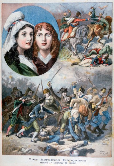 Felicite és Theophile de Fernig, francia hősnők, 1792, 1894 alkotó: Frederic Lix
