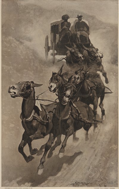 An Army Mail Ambulance, a Harpers Weekly, pub.1890 alkotó: Frederic Remington
