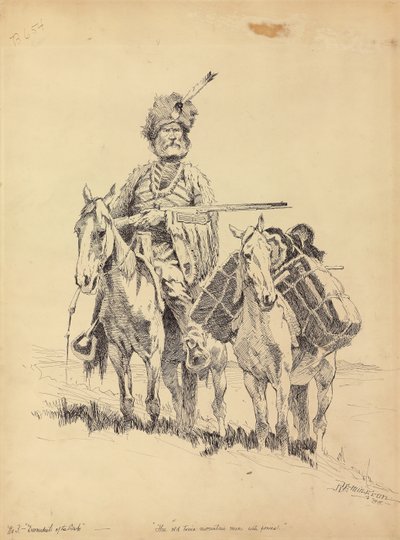 Egy régi idők hegyi embere póniival, 1888 alkotó: Frederic Remington