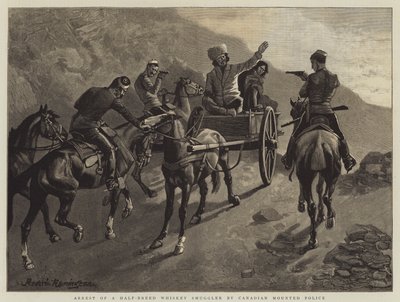 A kanadai lovasrendőrség letartóztatott egy félvér whisky-csempészt alkotó: Frederic Remington