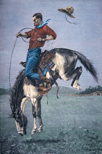 Bronco-Buster (színes metszet) alkotó: Frederic Remington