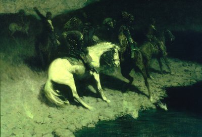 Felgyújtva, 1907. alkotó: Frederic Remington