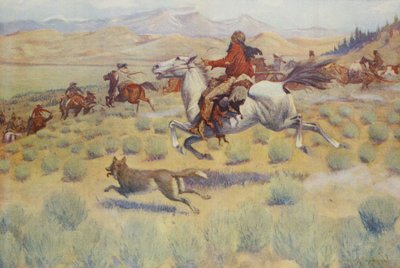 Hunting on the Prairie, Colliers Weekly, pub.1904 alkotó: Frederic Remington