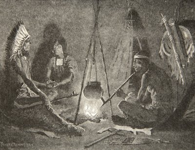 Követlek, férjem, Henry Wadsworth Longfellow (1807-82) Hiawatha dala című kocsmából. George G. Harrap und Company Ltd., 1911 alkotó: Frederic Remington