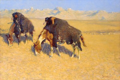Bölényt szimuláló indiánok alkotó: Frederic Remington
